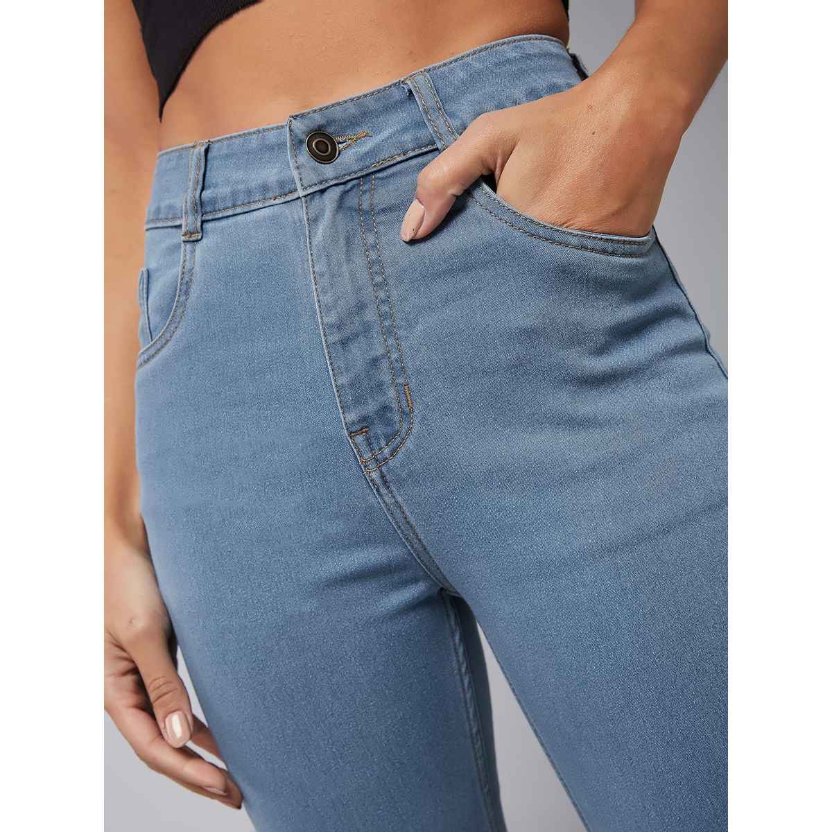 Miss Chase Step Up Bootcut Jeans | Light Blue | 32