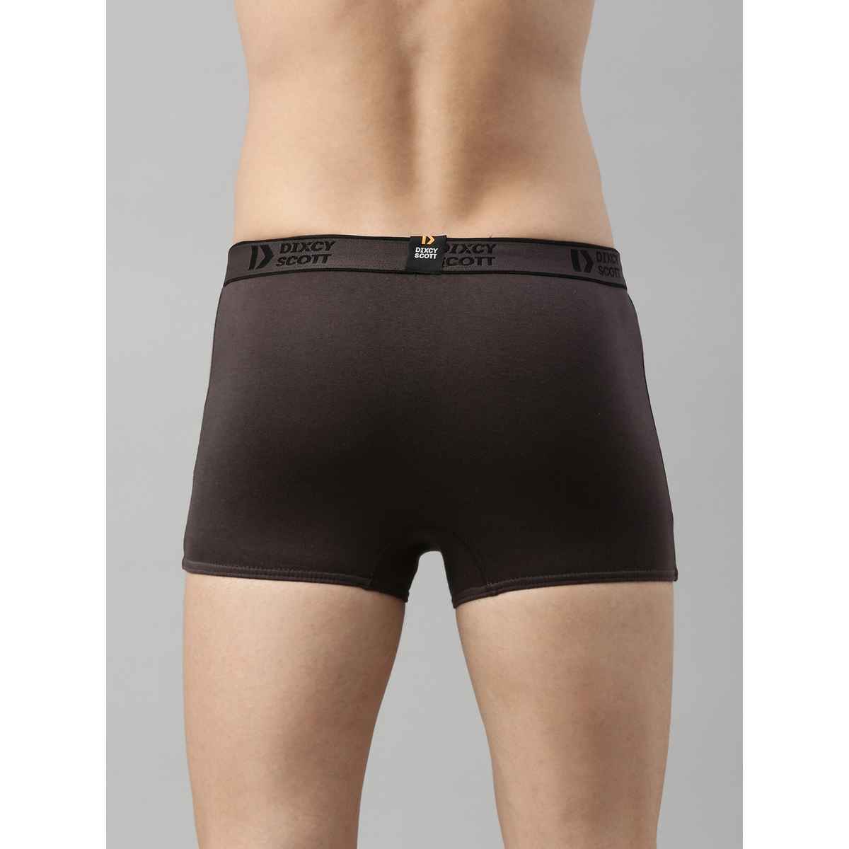 Dixcy Scott Men's Solid 100% Combed Cotton Outer Elastic Waistband Short Trunk | Multicolour - M