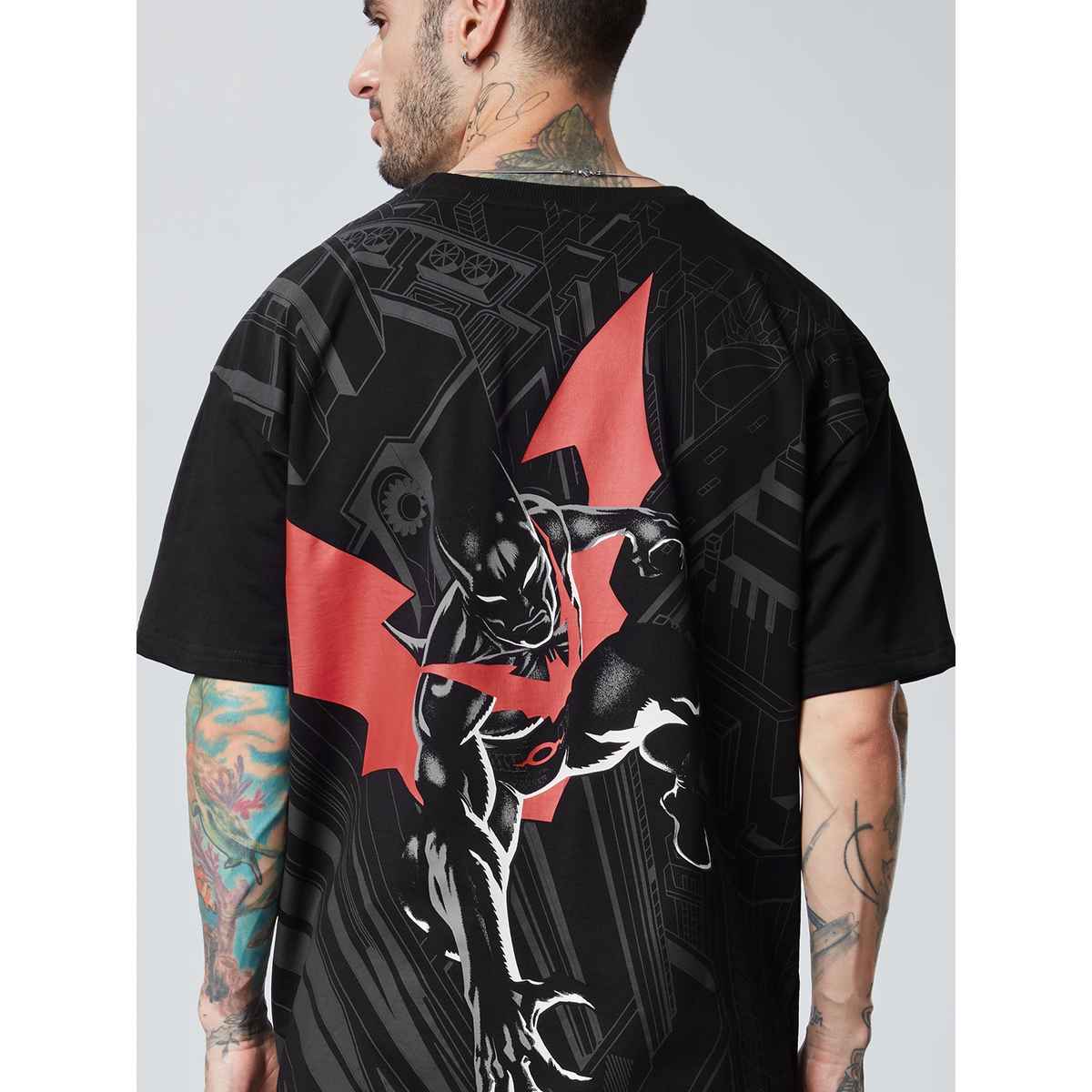 The Souled Store Men s DC - Batman Beyond Oversized T-shirts | Black | XL | 212478