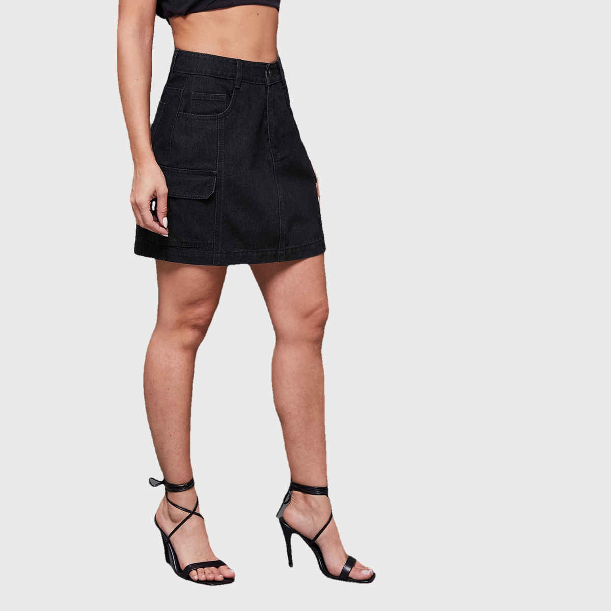 Miss Chase Women s Subtle stardust trails Mini Skirt Black | 30
