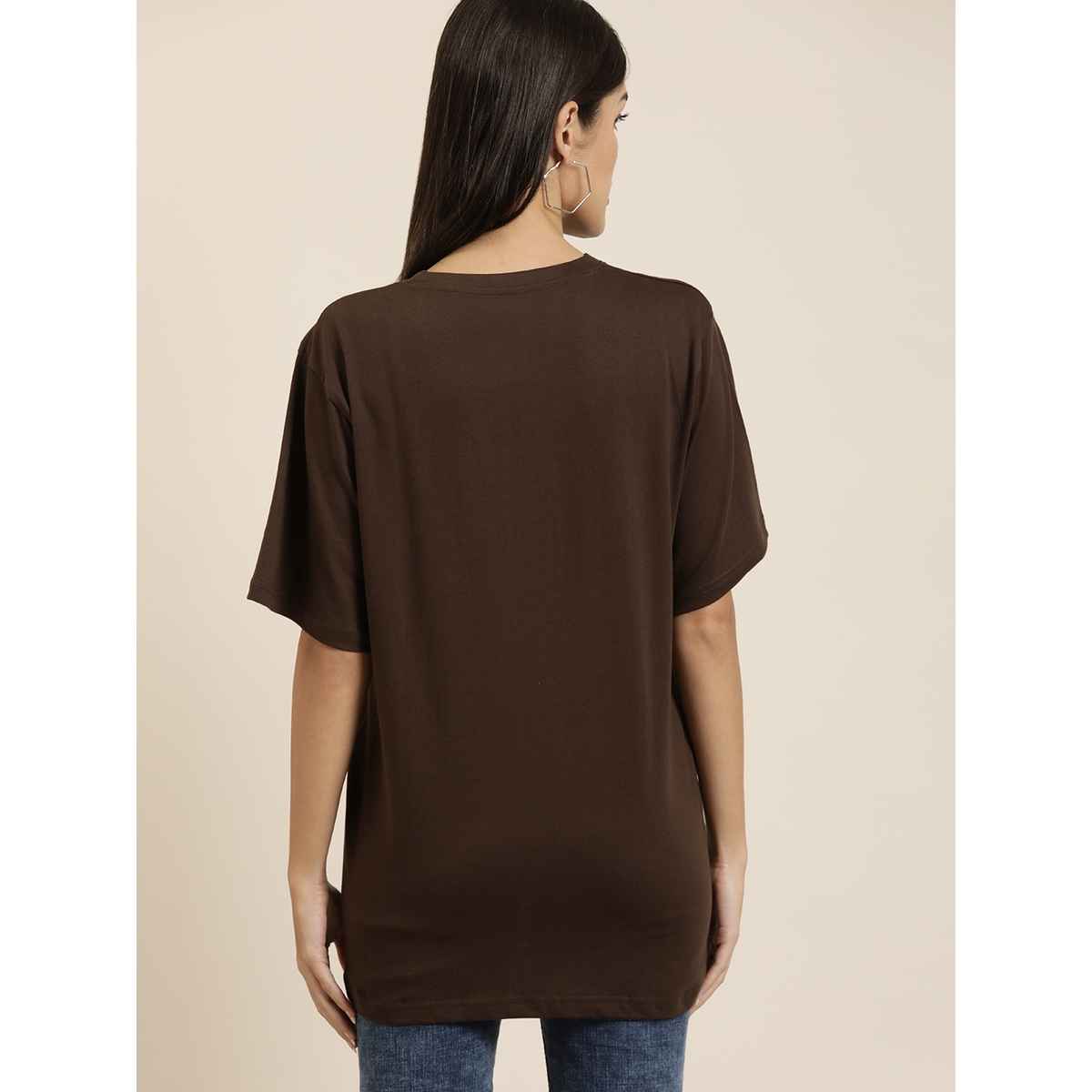 Dillinger Women's T-shirt | DLWOP001CHO | Chocolate Brown - XS