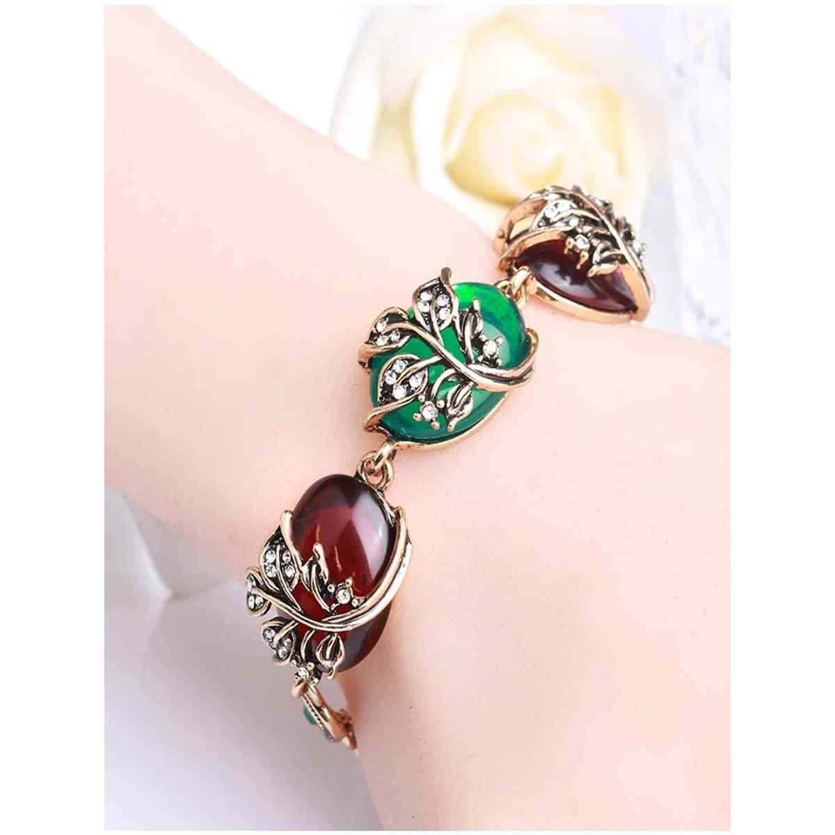 Youbella Celebrity Inspired Gold Plated Bracelet Bangle For Girls & Women (Multi-Color)(Ybbn - 92106)