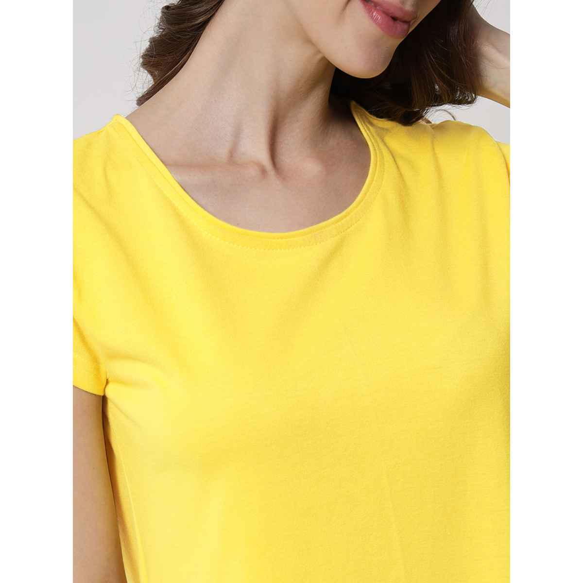 Fflirtygo Women's Cotton Sleep Tees Loungewear Gsn Yellow | XL