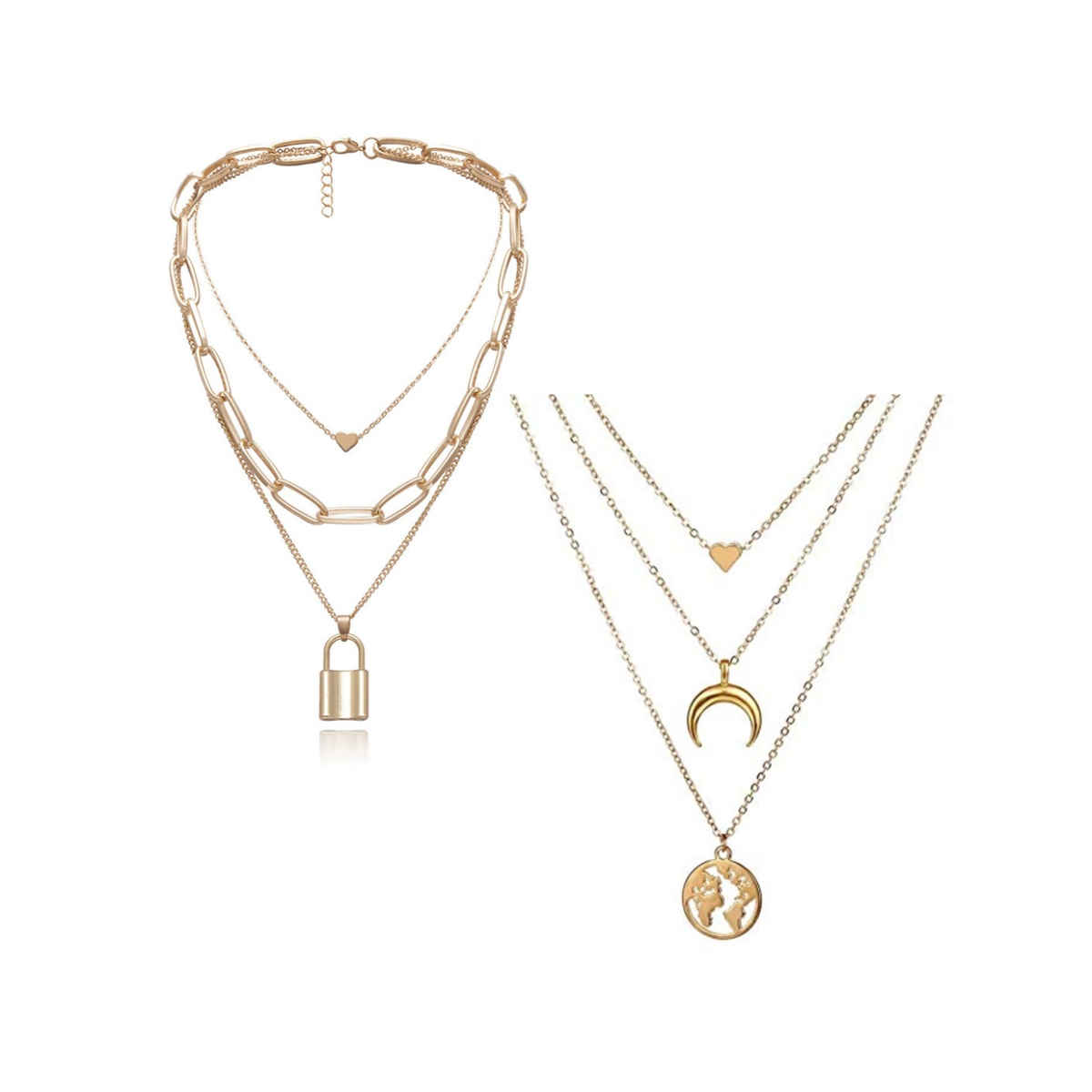Youbella Jewellery Stylish Combo Of Two Necklace Chains For Women And Girls(Ybnk - 5919A)