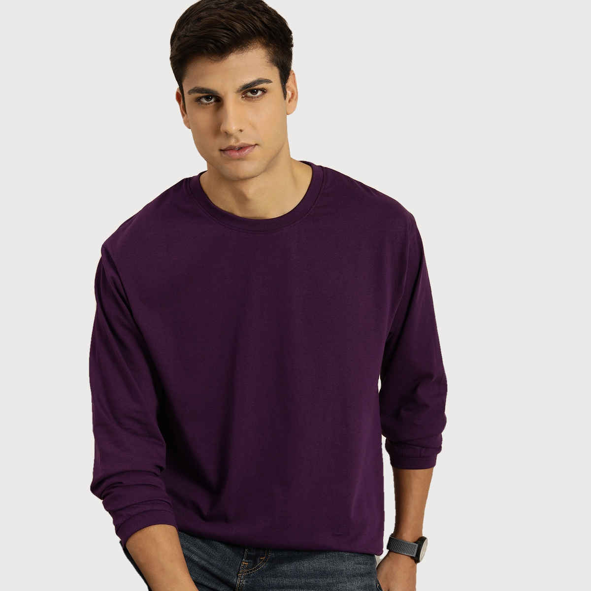 Dillinger Men's Solid Oversized T-shirt | Purple - XL