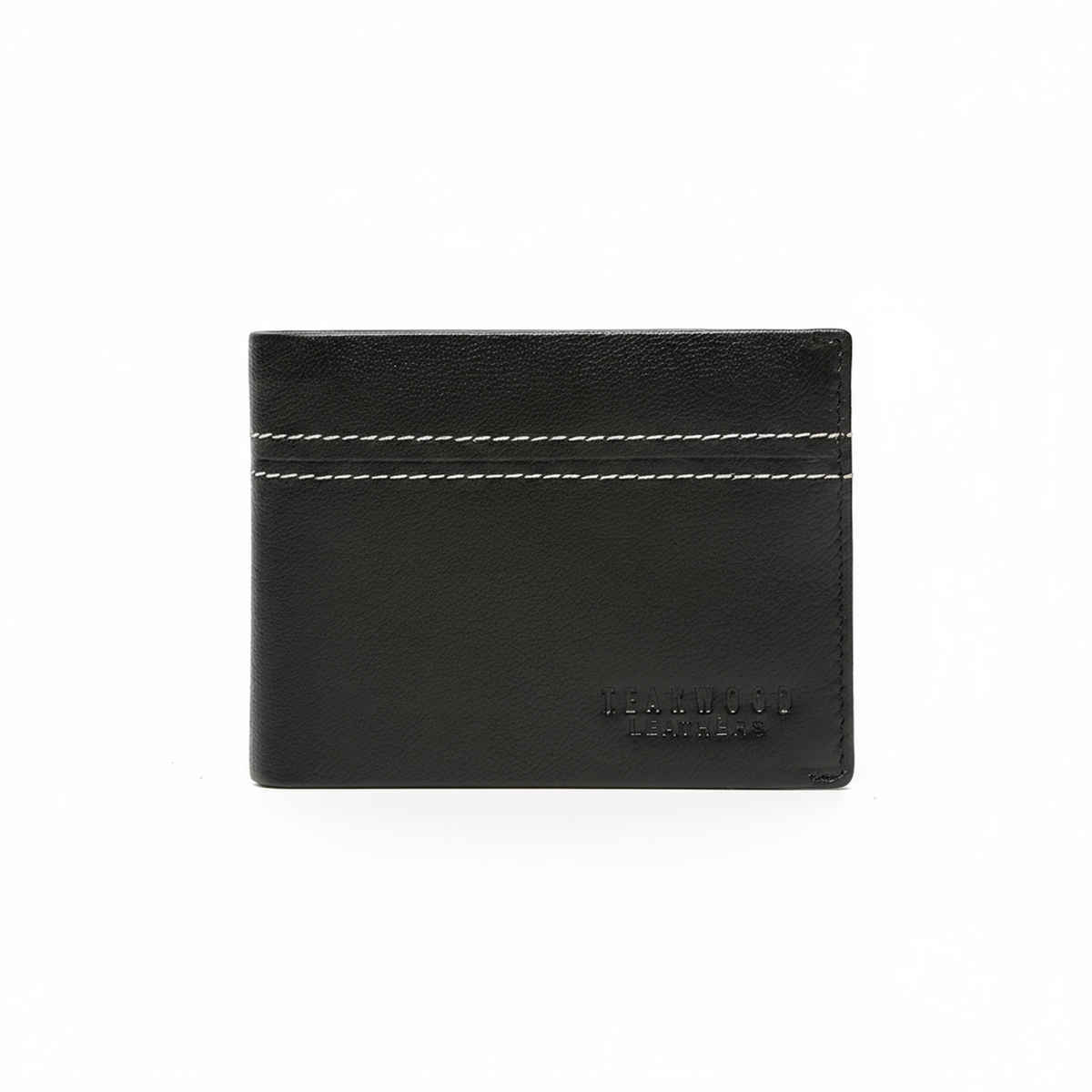 Teakwood Men's Solid Genuine Leather Wallet | Black - One Size