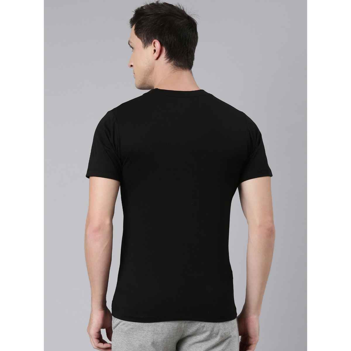 Rupa Jon Men's Round Neck T-Shirt Style | RJ 901 | Jet Black - XL