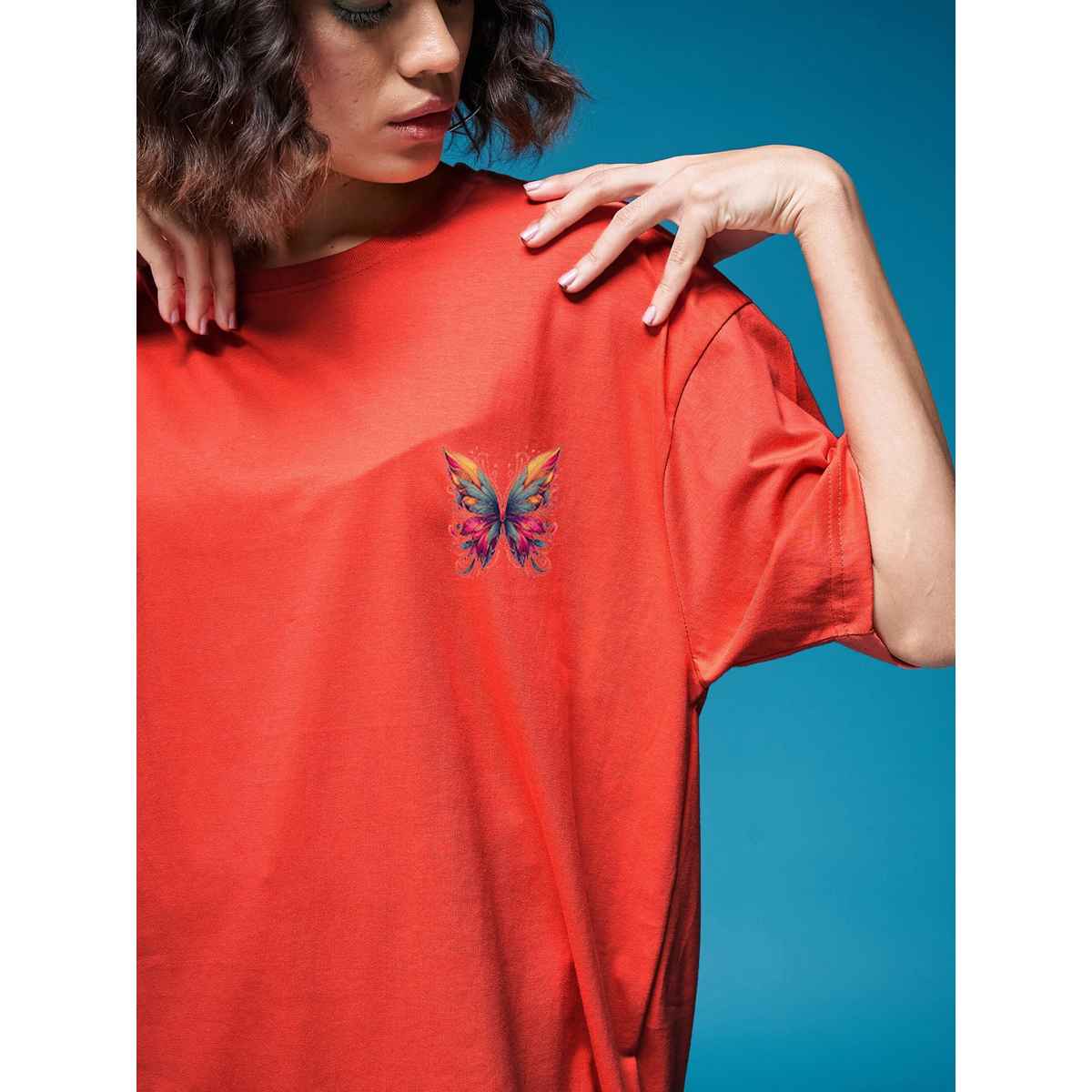 Smartees Womens Oversize Printed T-shirt | WW - 2026 | Orange - S