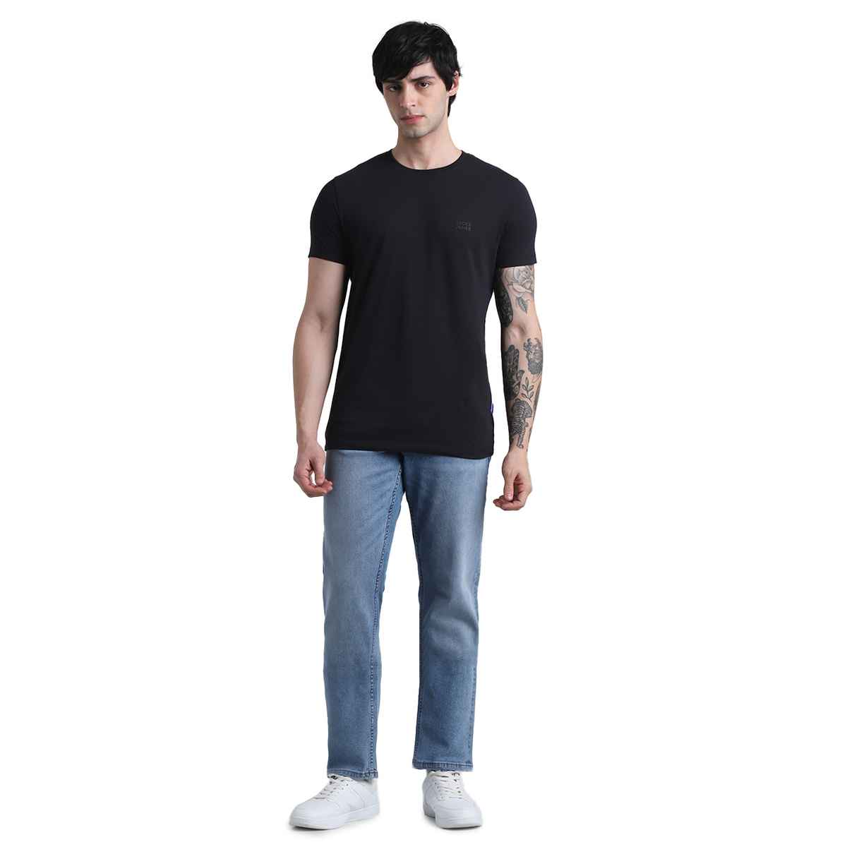 Jack & Jones Men's Cotton Slim fit T-shirt | Jet Black - XL