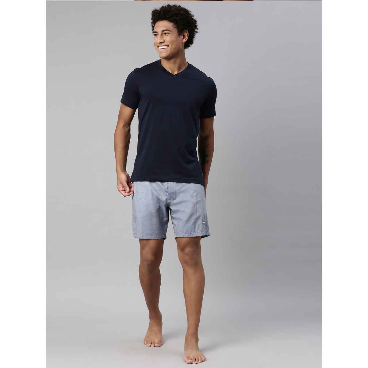 Levi's Men Solid Cotton Woven Soft Natural Hand Feel Boxer Shorts | Side Pocket | Denim Melange - M