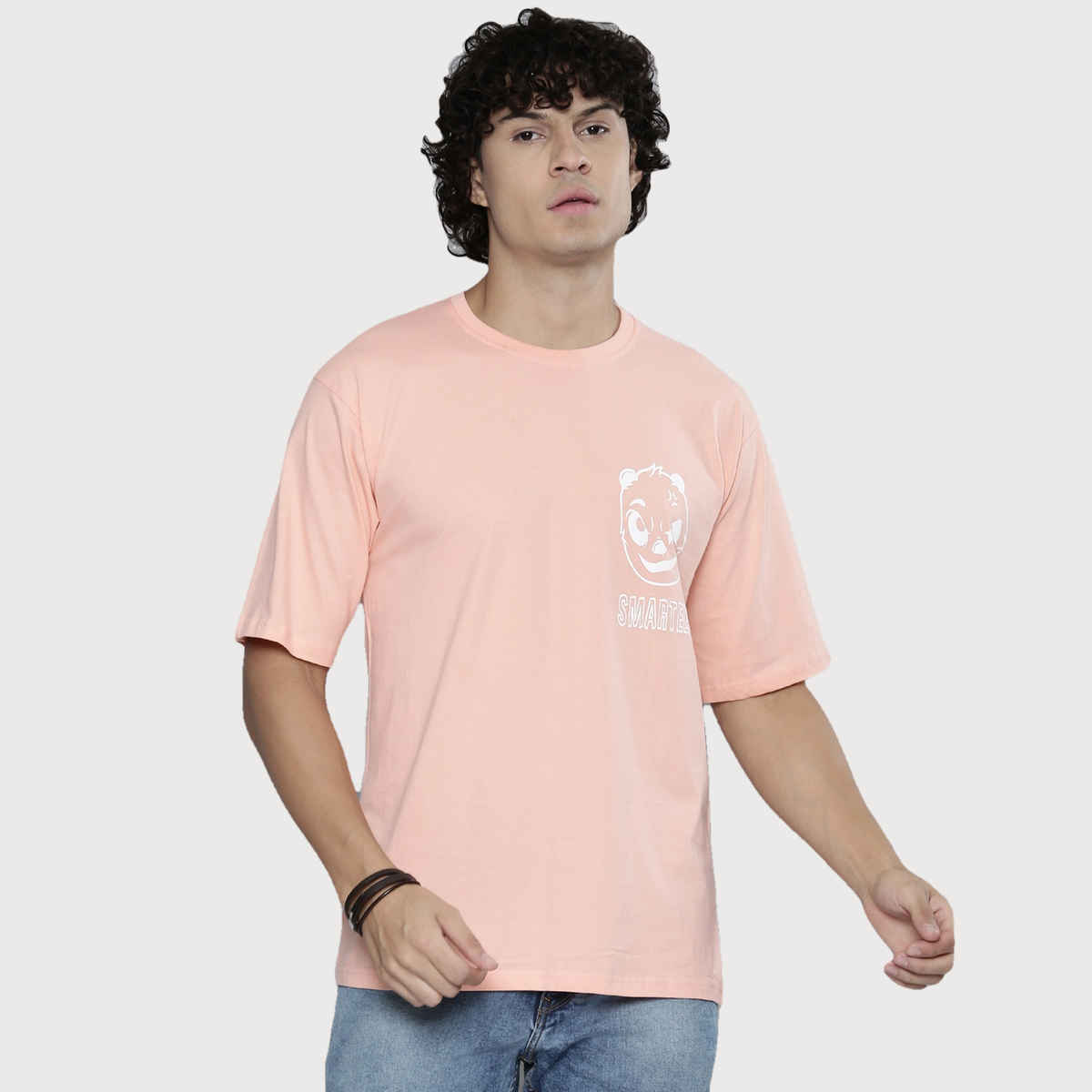 Smartees Men's Printed T-shirt | Peach - XL