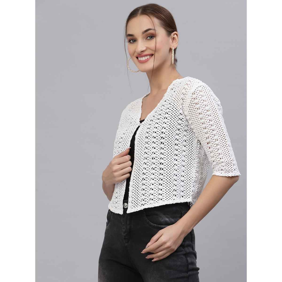 Style Quotient Women Shrug | L | AW22SQJILL - White