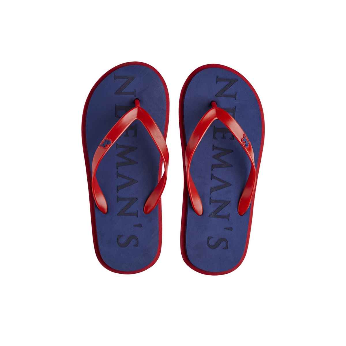 Neemans Unisex Eco Classic Slippers | Blue with Red - UK 6