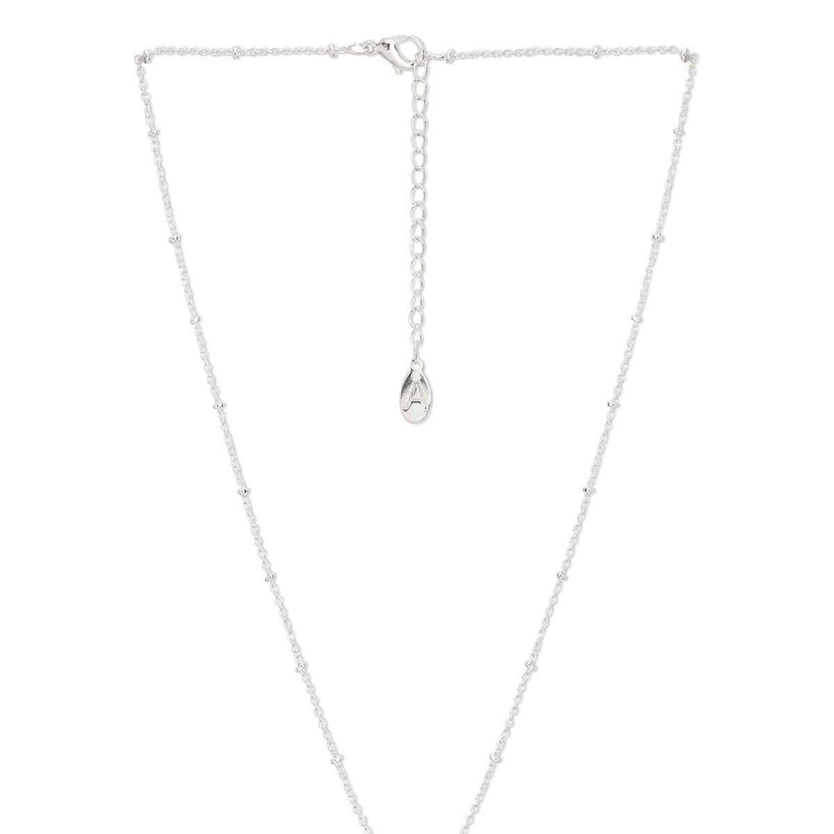 Accessorize London Women's Silver Textured Heart Pendant Necklace