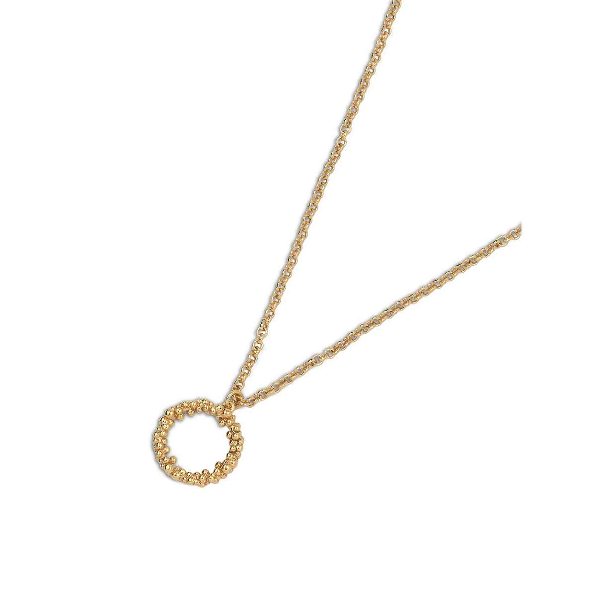 Real Gold Plated Z Bobble Circle Pendant Necklace - Gold