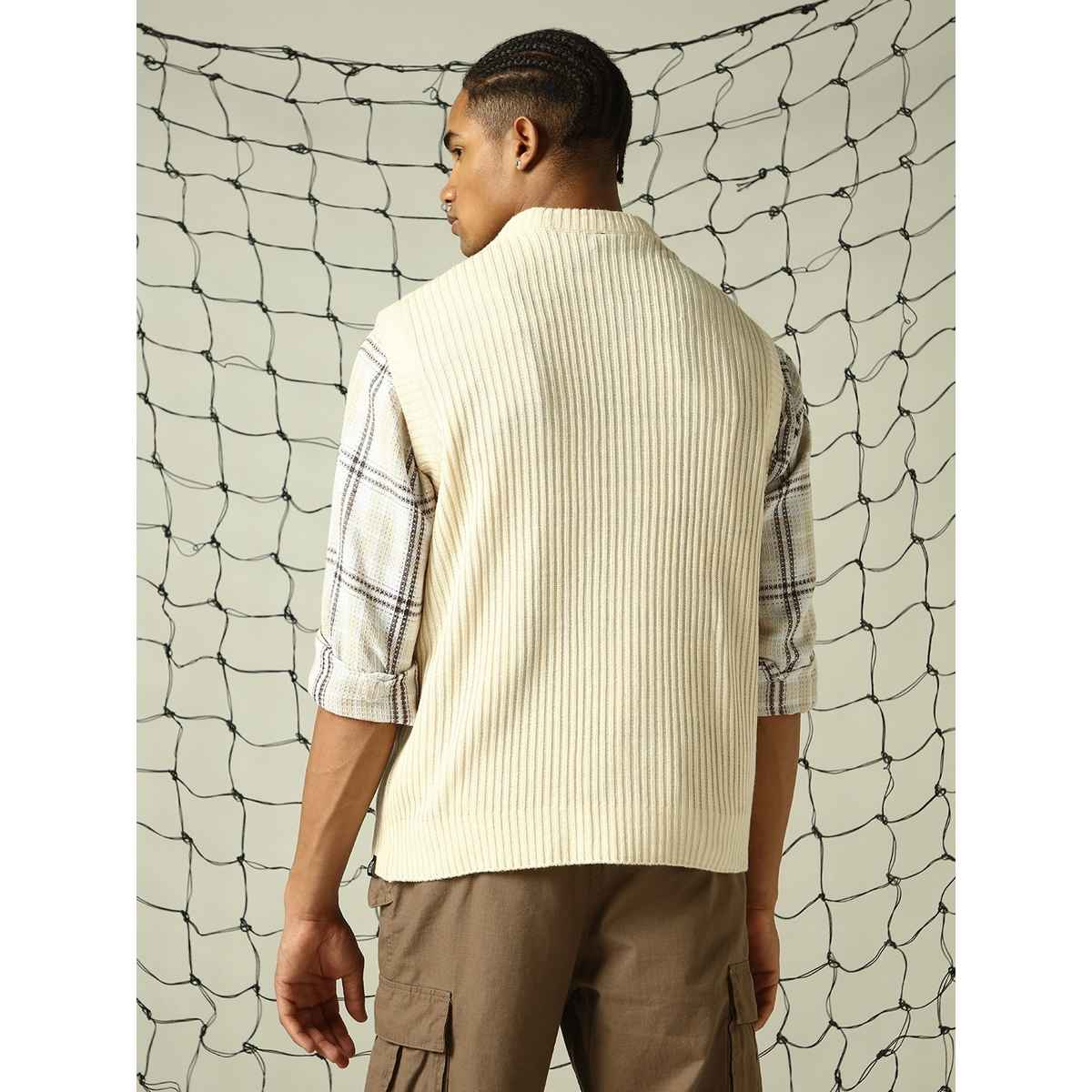 Hubberholme Men's Striped Pullover | Cream - M