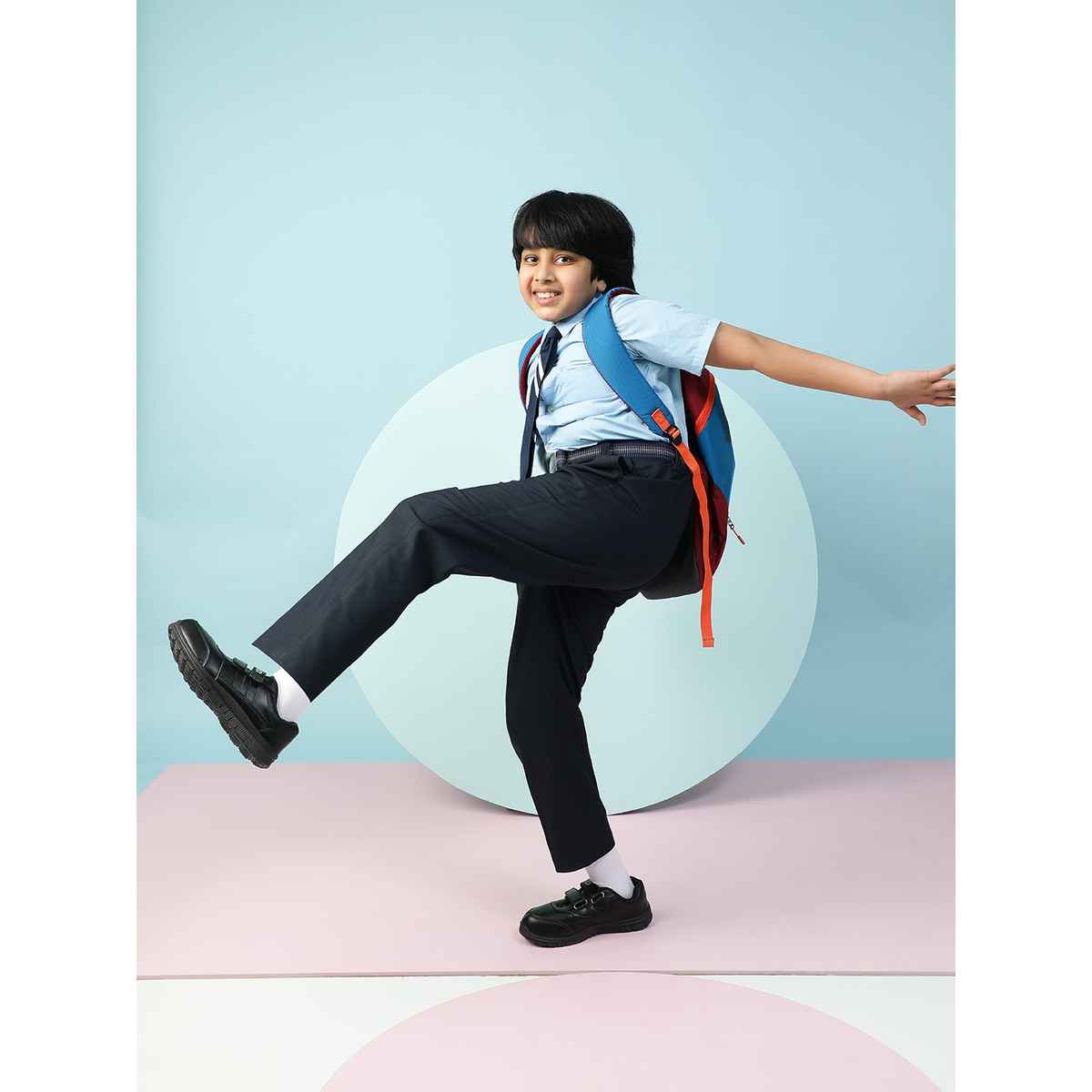 Liberty Force 10 Non Lacing Uniform School Shoes For Kids (8-8.5 Years) | Black - UK 2