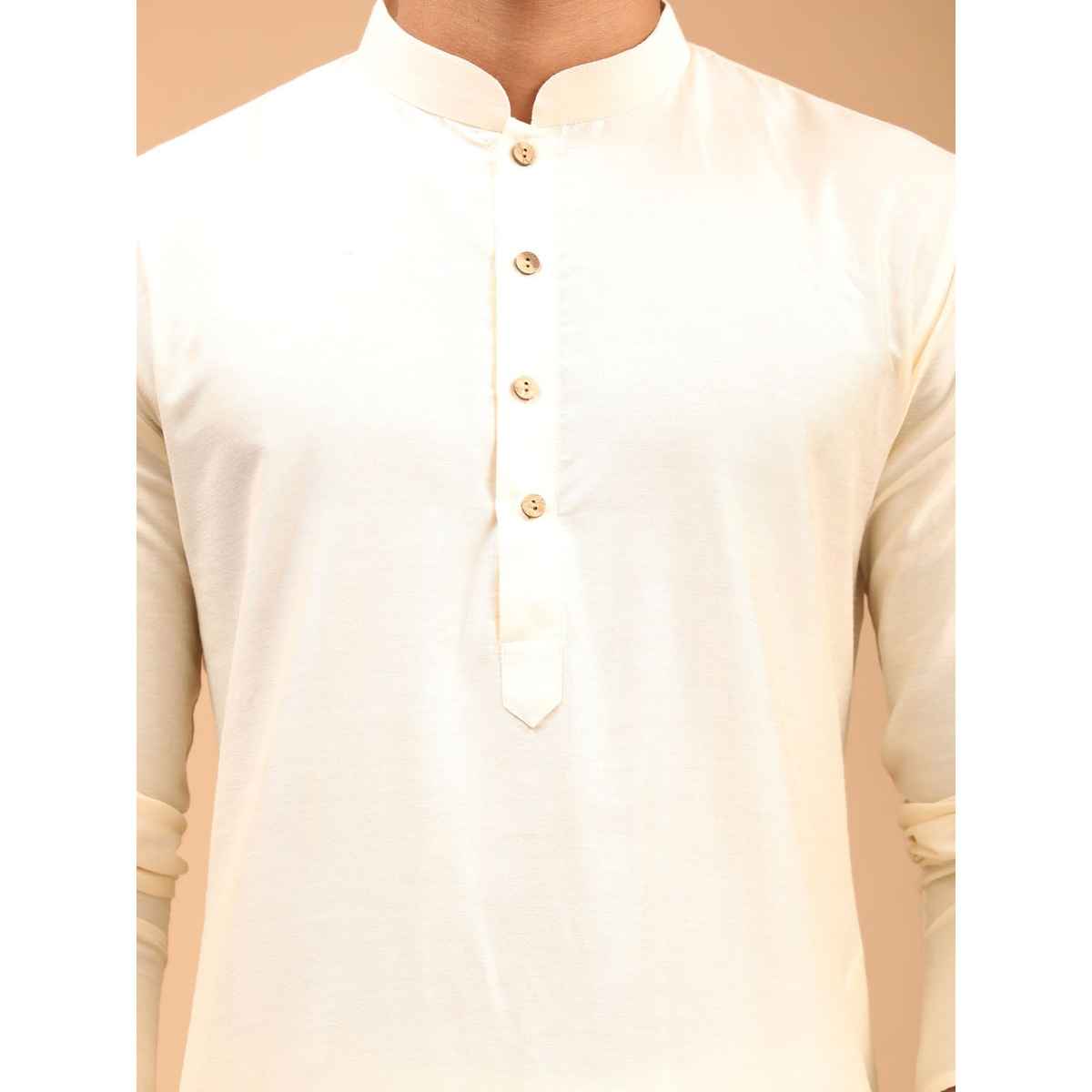 Vastramay Men's Viscose Kurta | Cream - M