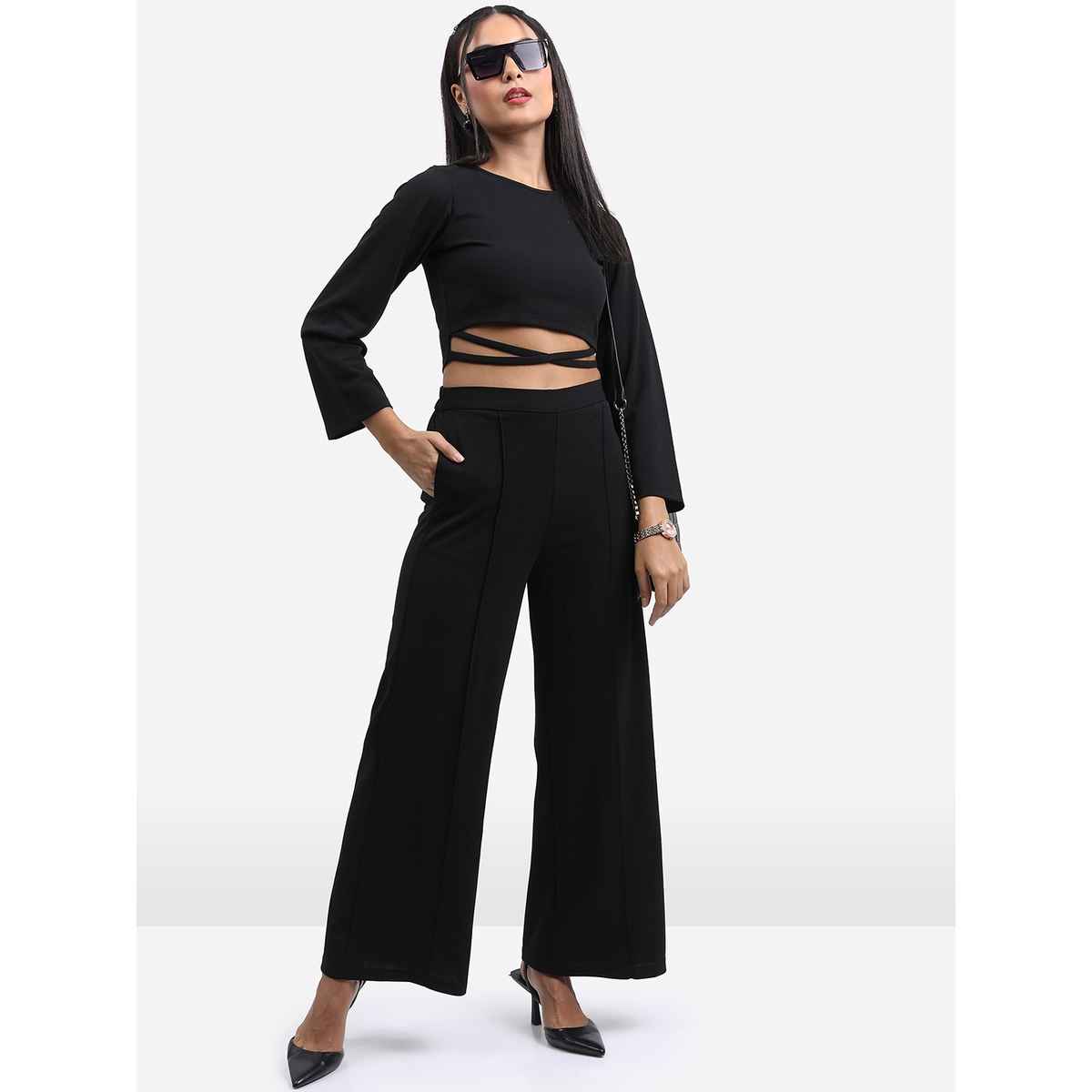 Ketch Women's Top with Palazzo | Black - M