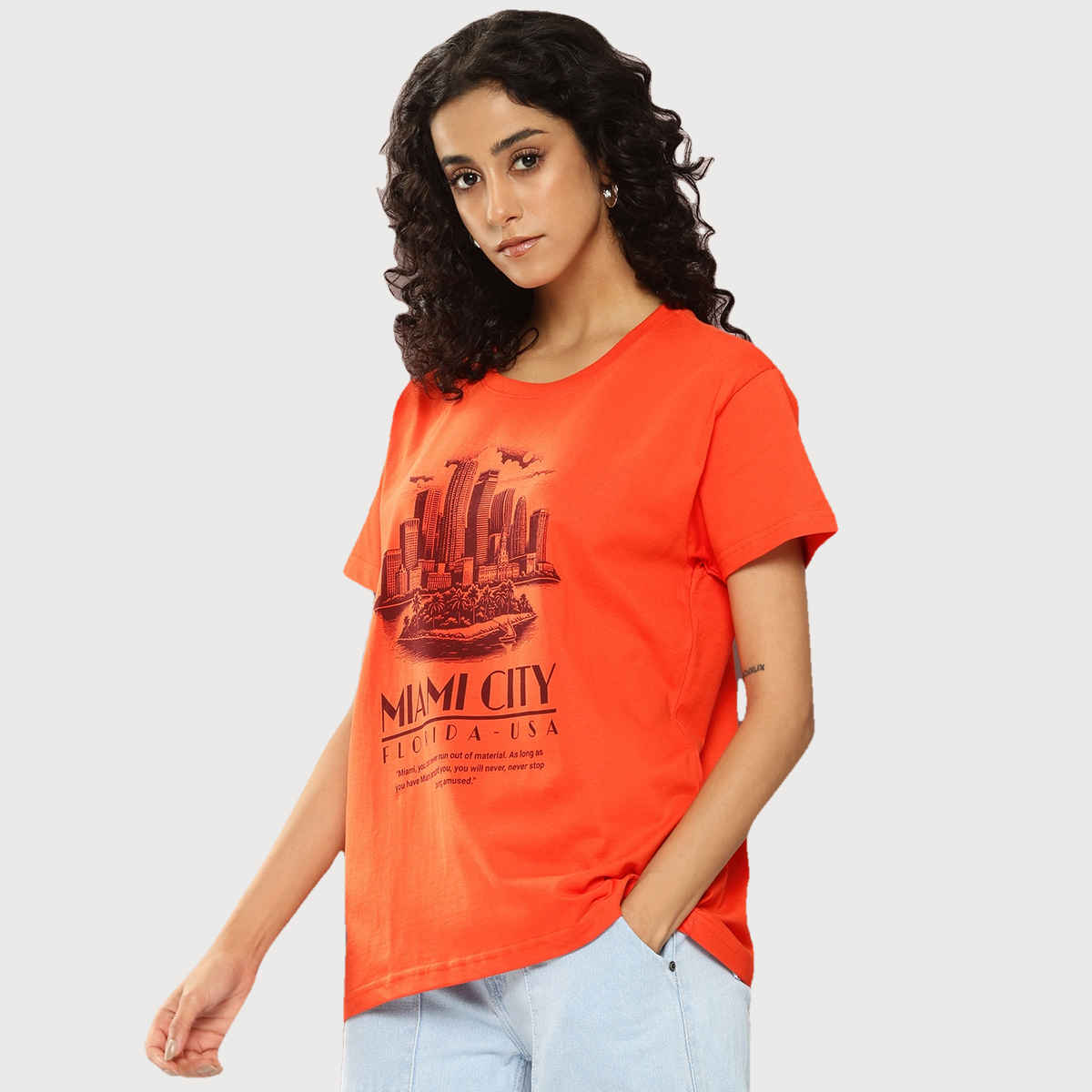 Dillinger Women's Short Sleeve Boxy Regular Printed T-shirt | WMNCR645ORG | Orange - S
