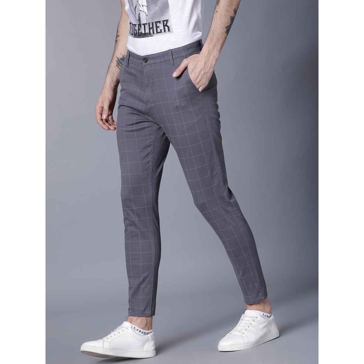 HIGHLANDER Men's Slim Fit Trousers | Grey - 34