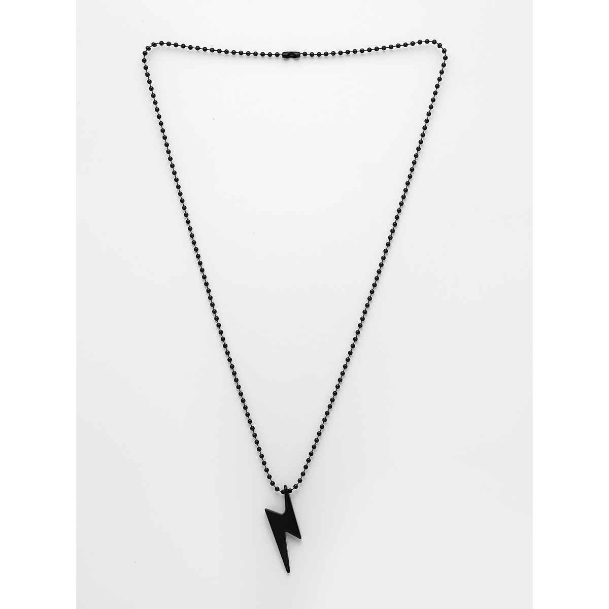 NVR Men's Black Plated Flash Pendant With Chain | NVR2376