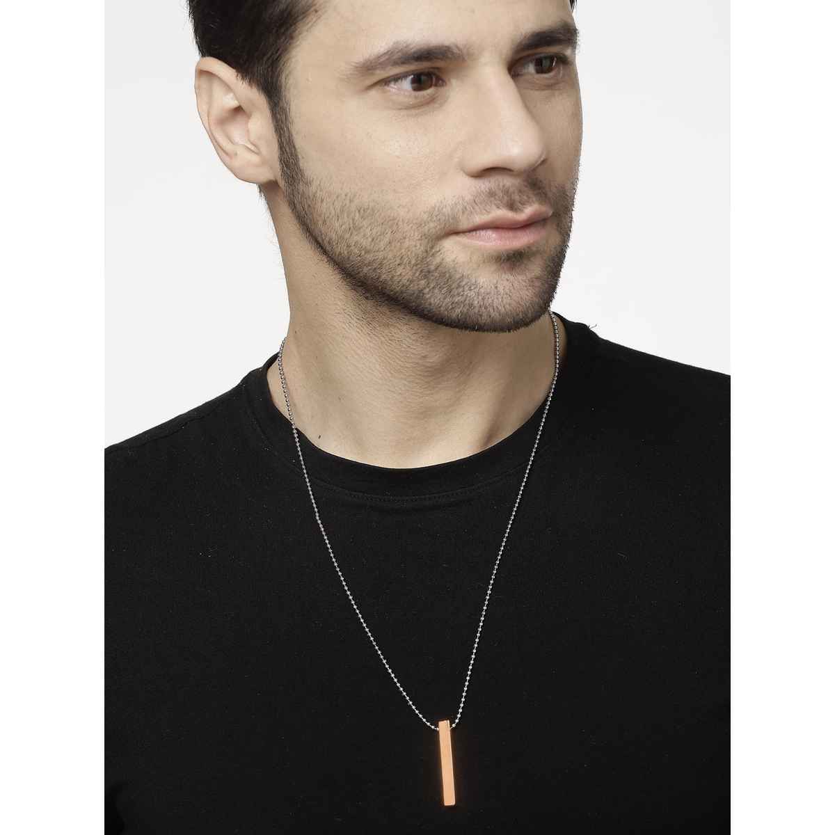 NVR Men's Copper Plated Geomatric Pendent With Chain | NVR2373