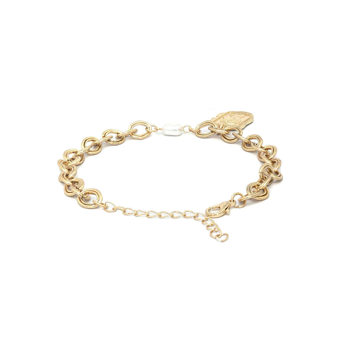 Prita By Priyassi Pearls Gold Plated Link Bracelet