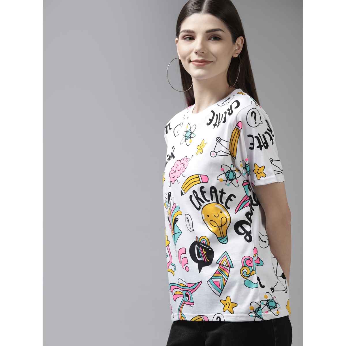 The Dry State Women's White T-shirts WTSH | 1112A | S