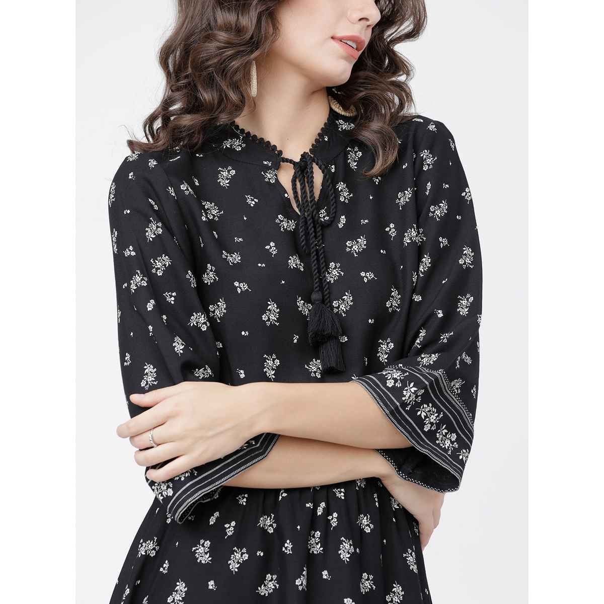 Tokyo Talkies Women's Printed A-Line Dress | Multicolour - M