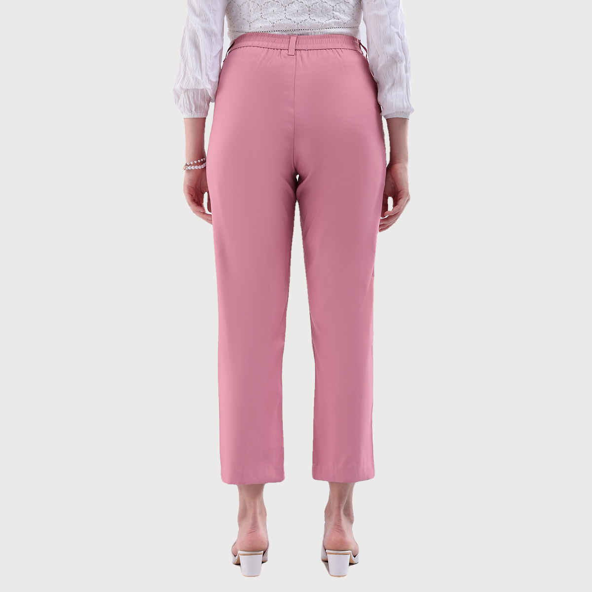 Freehand Women's Straight Semi Formal Front Pleate Tapered Elasticated Trouser | Onion |30
