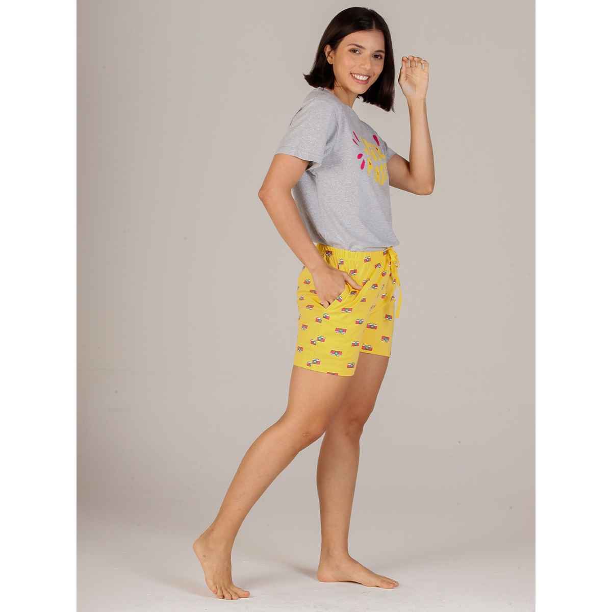 Evolove Women's Short Set Yellow NSSKN1506YW-XL