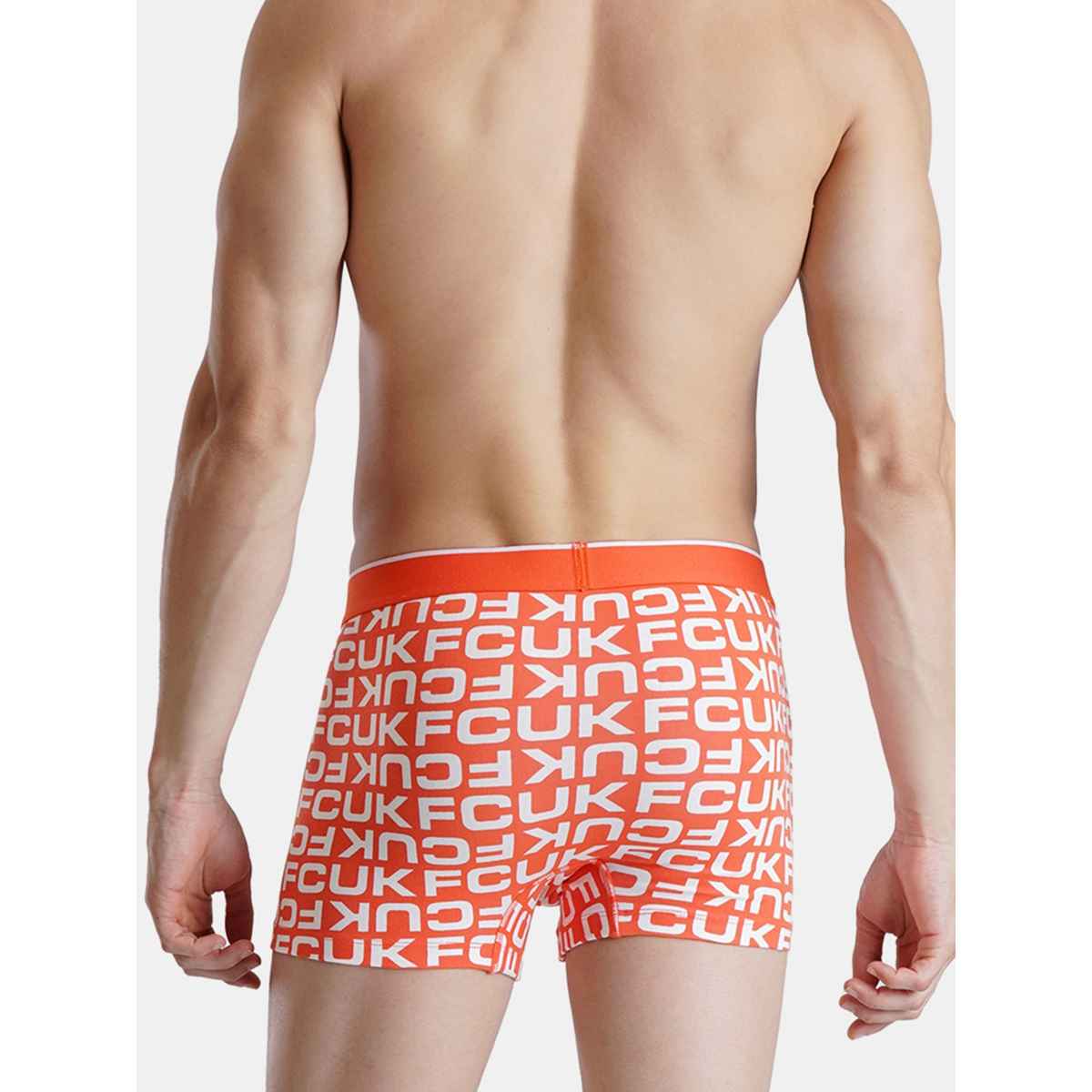 Fcuk Flex Newbold | Men s Printed Trunks Pack of 2 | Black Aop | Flame | M
