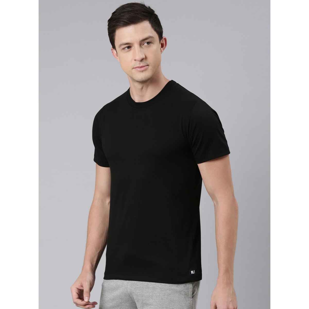 Rupa Jon Men's Round Neck T-Shirt Style | RJ 901 | Jet Black - XL