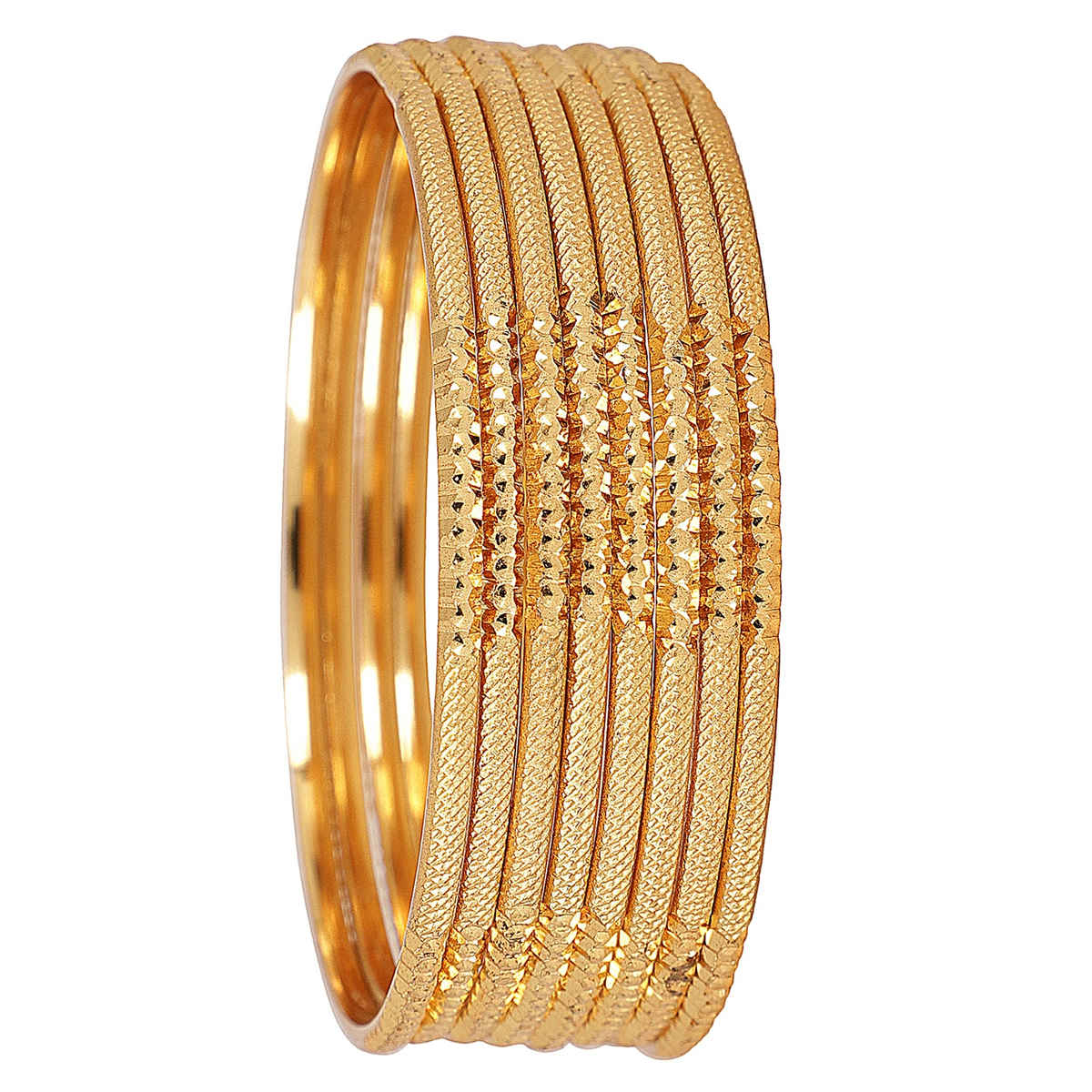 Shining Diva Fashion Set of 8 Traditional Design One Gram Gold Plated Bangle for Women | 11712b-2.6