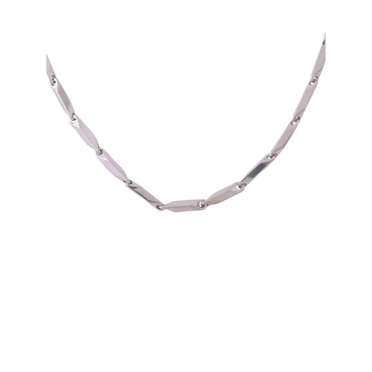 NVR Men's Silver - Toned Stainless Steel Rhodium Plated Chain | NVR2110