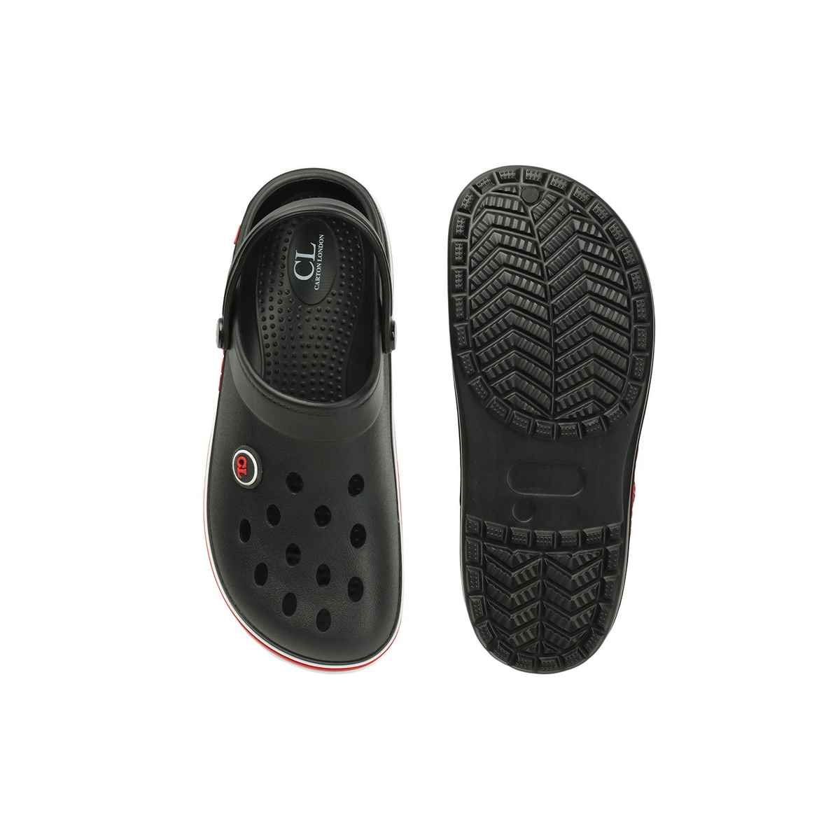 Carlton London Black Comfortable Men Clogs Shoes | UK 10