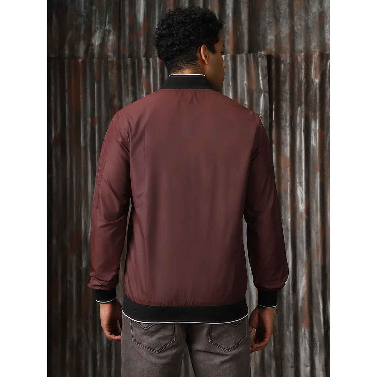 High Star Men's Lightweight Bomber With Embroidered Jacket | Maroon - L