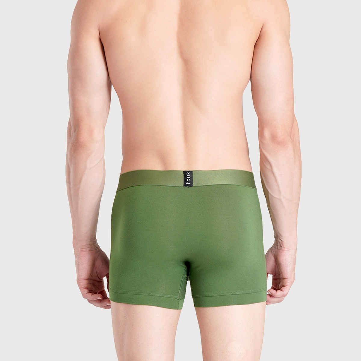 Fcuk Glo Park Royal | Men s Solid Trunks Pack of 2 | Garden Green | Crown Jewel | XL