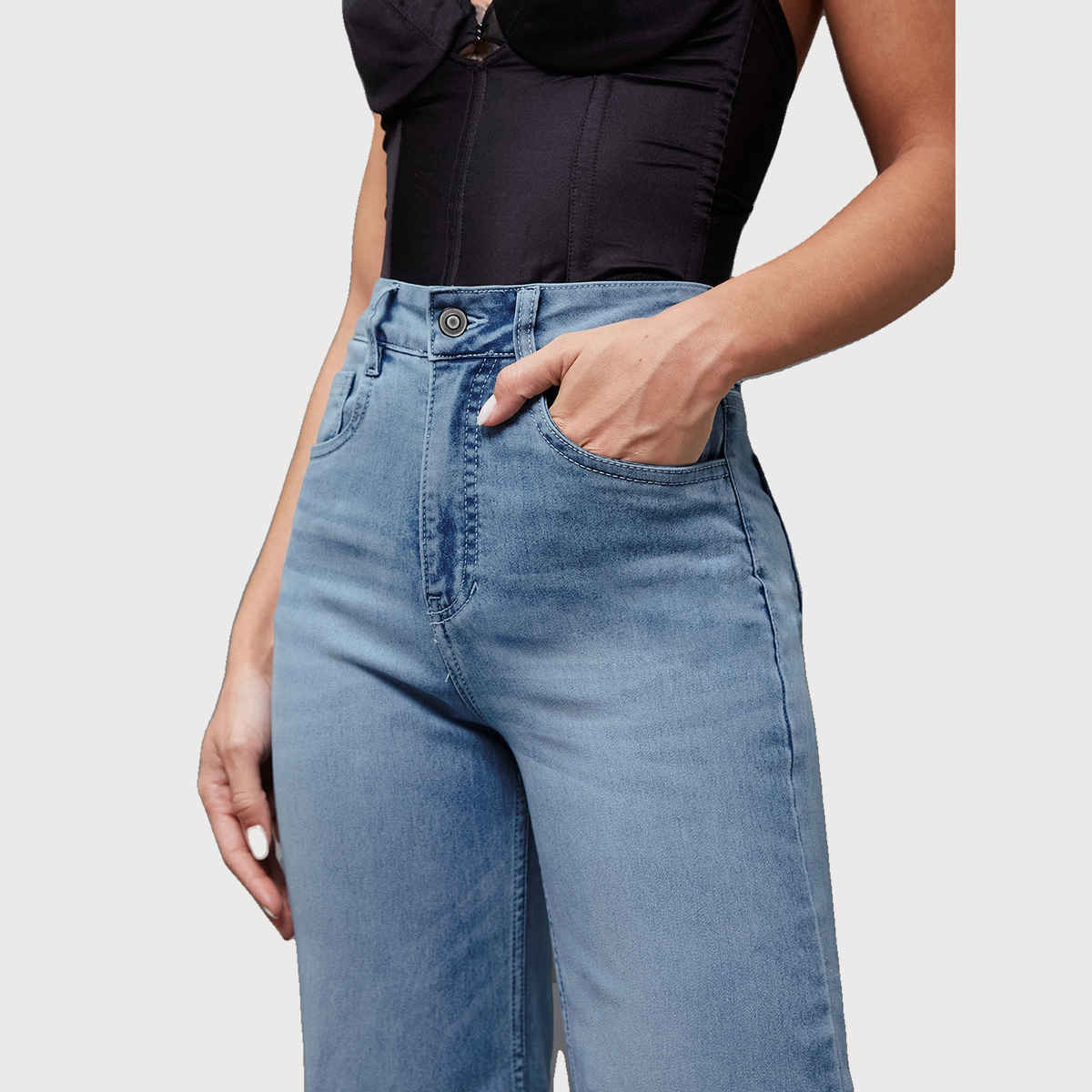 Miss Chase Women s Bring The Heat Wide Leg Jeans | Light Blue | 28