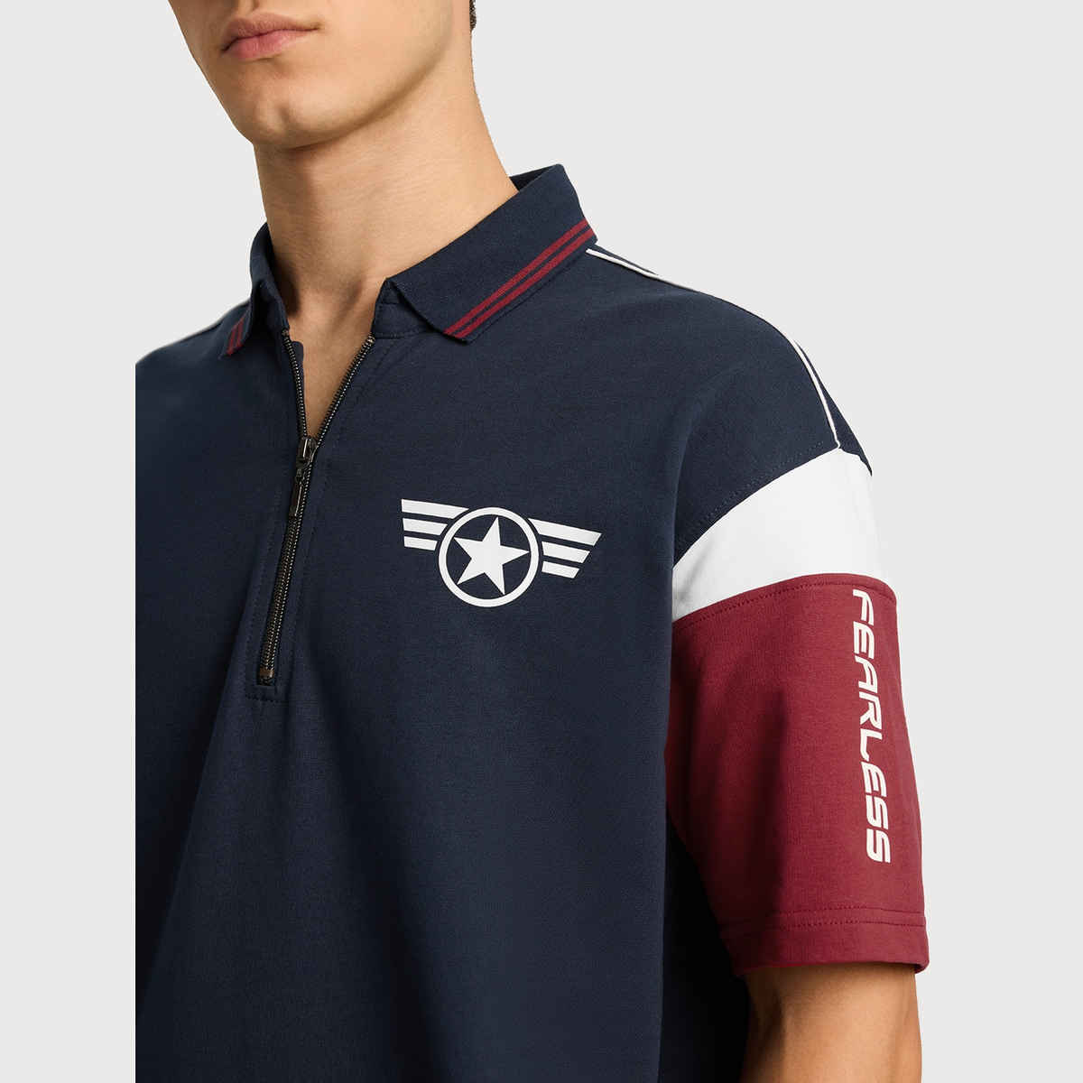 The Souled Store Men s Captain America - Super Soldier Oversized Polos | Navy Blue | L | 218537