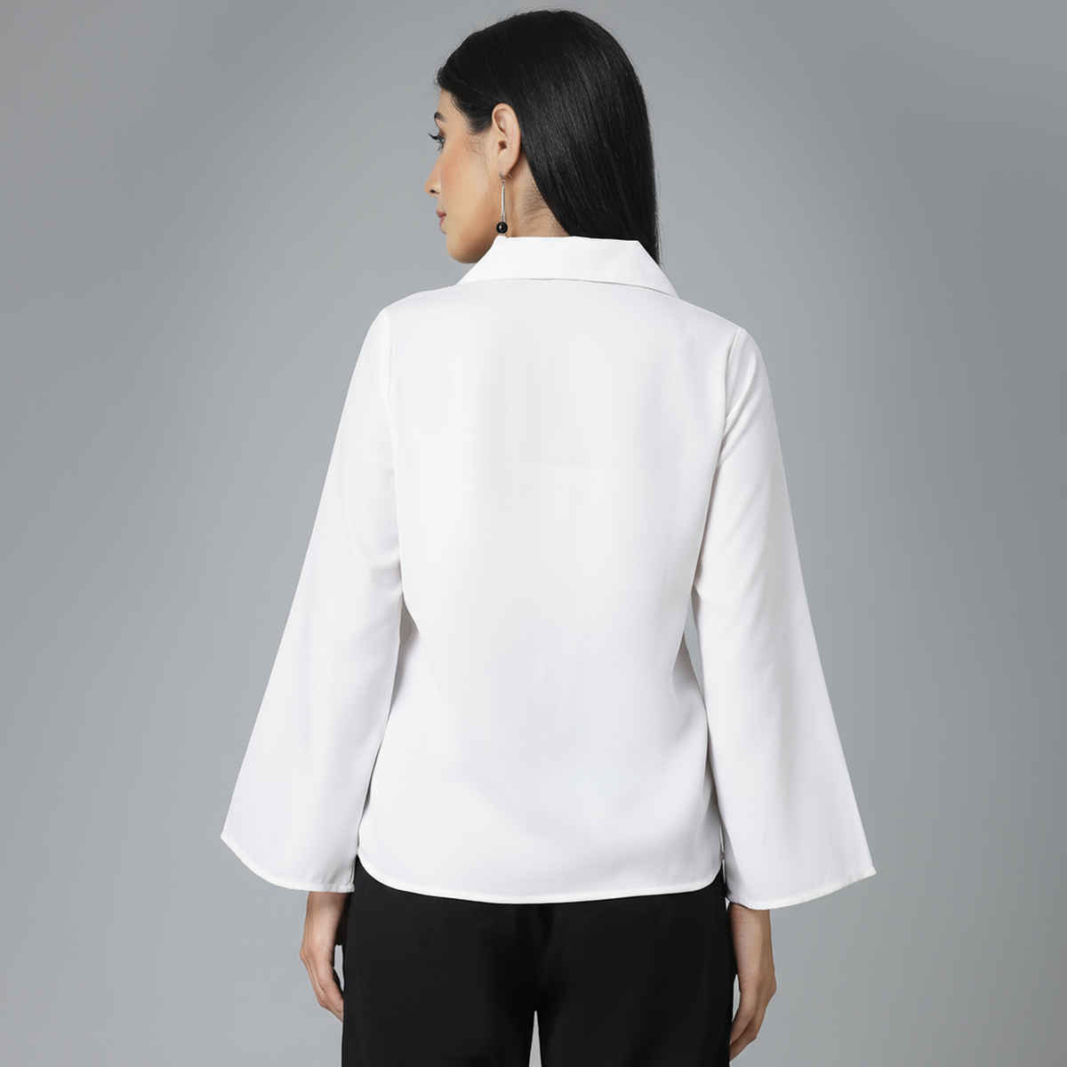 Style Quotients Women White Polyester Smart Casual Shirt | S | SS23SQANCHAL - White