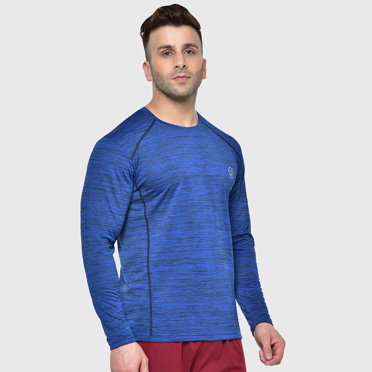 Chkokko Men's Regular Fit Full Sleeves Gym T-shirt | Royal Blue - XL