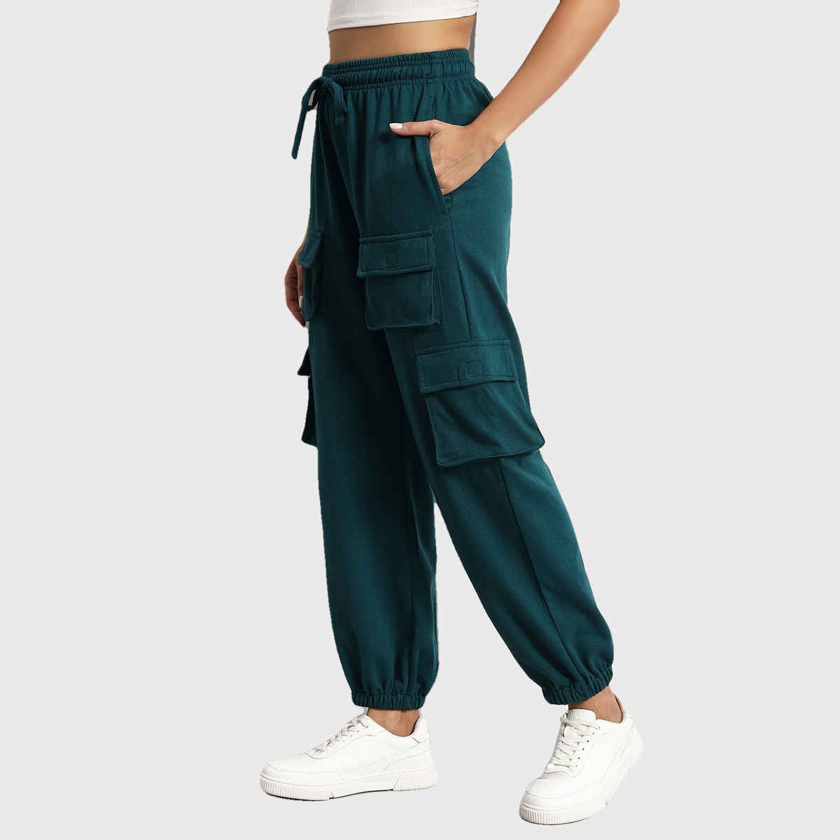 Q-rious Women's SkyTrek Cargo Joggers | LYM-CARGO | Teal - 32