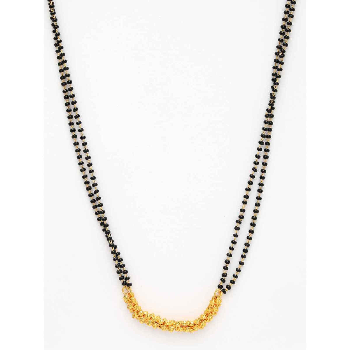 NVR Women's Gold - Plated Black Beaded Mangalsutra | NVR2724
