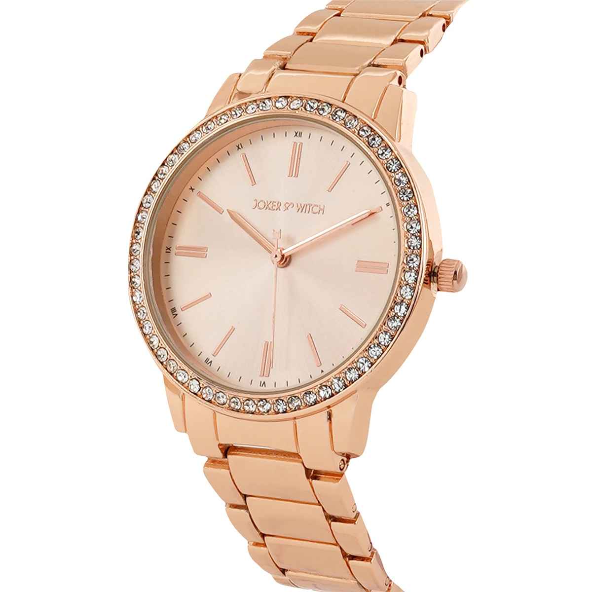 Joker & Witch Women's Alloy Chrono Watch | Rose Gold