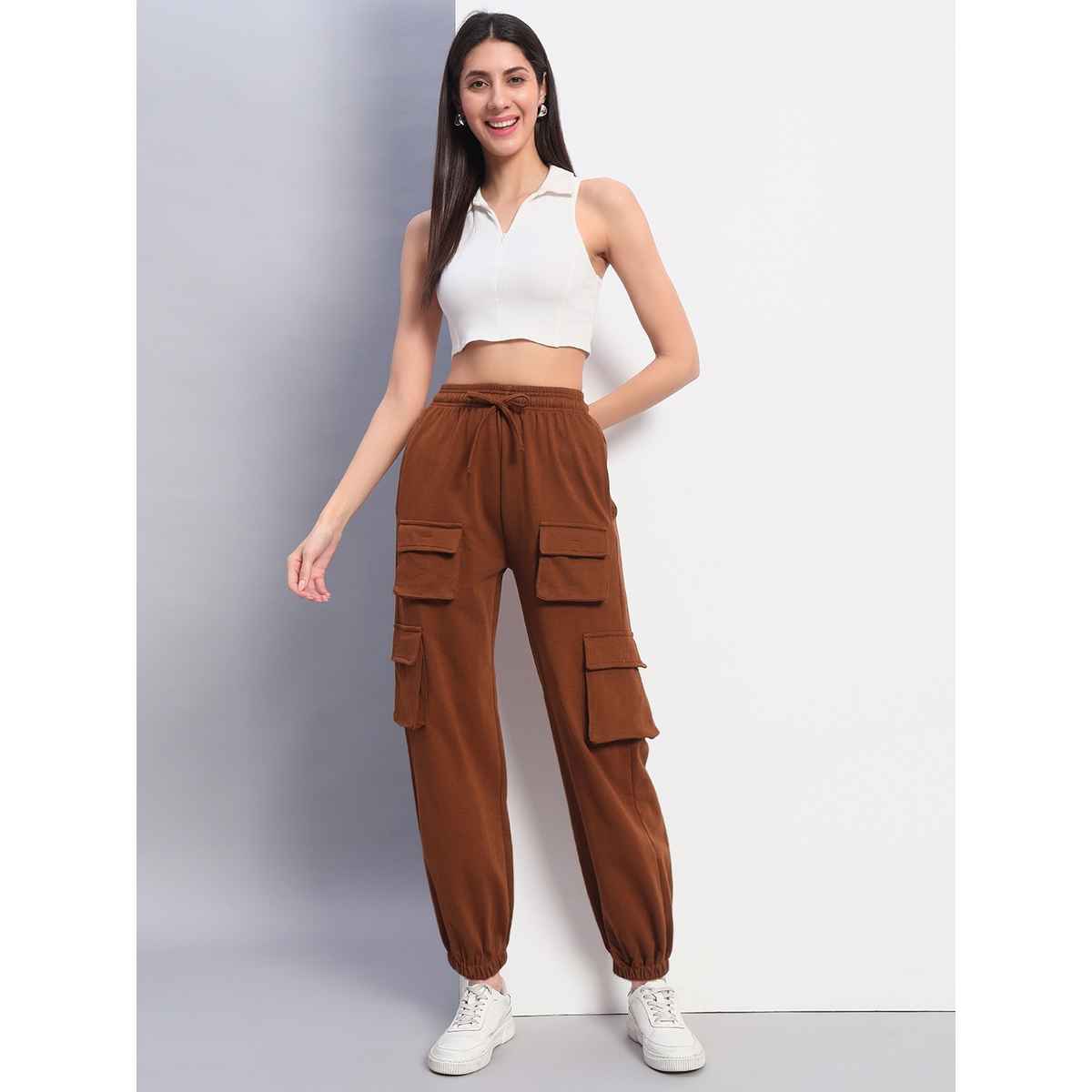 Q-rious Women's SkyTrek Cargo Joggers | LYM-CARGO | Brown - 34