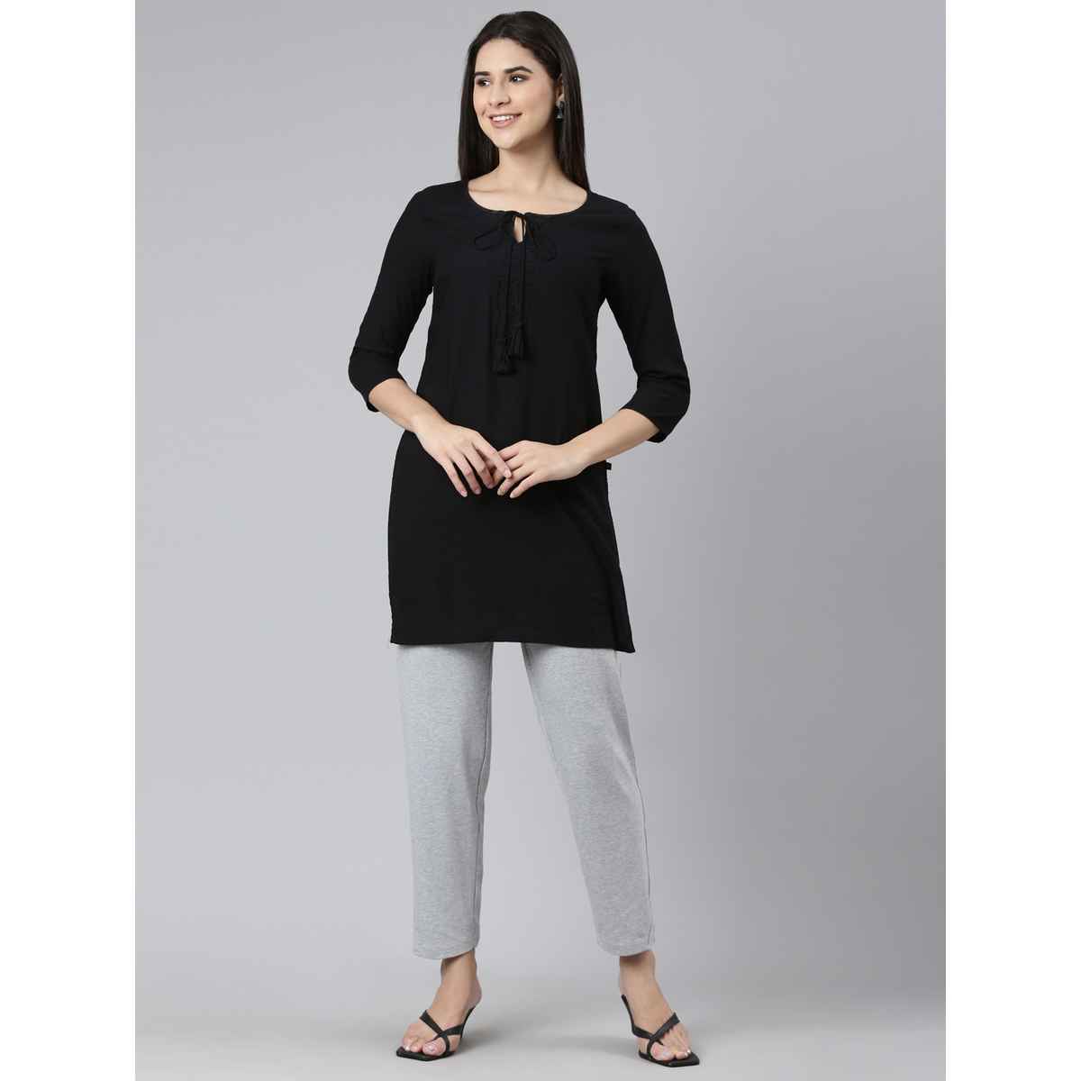 Kryptic Women's Pure Cotton Solid Lounge Pant | Grey melange - M