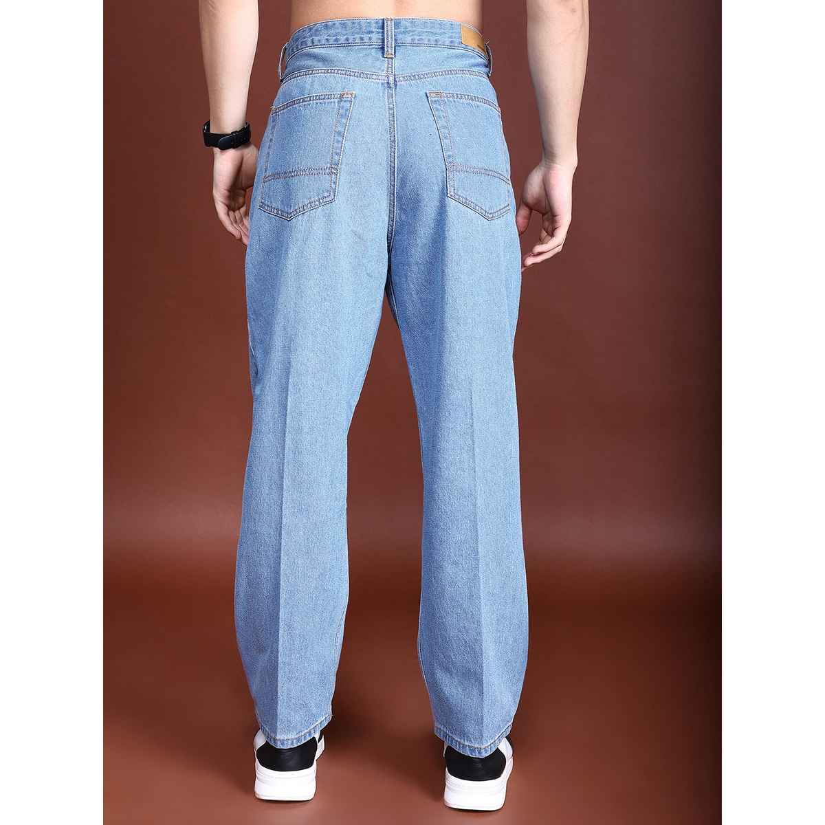 HIGHLANDER Men's Cotton Low-Rise Relaxed Fit Jeans | Blue - 34