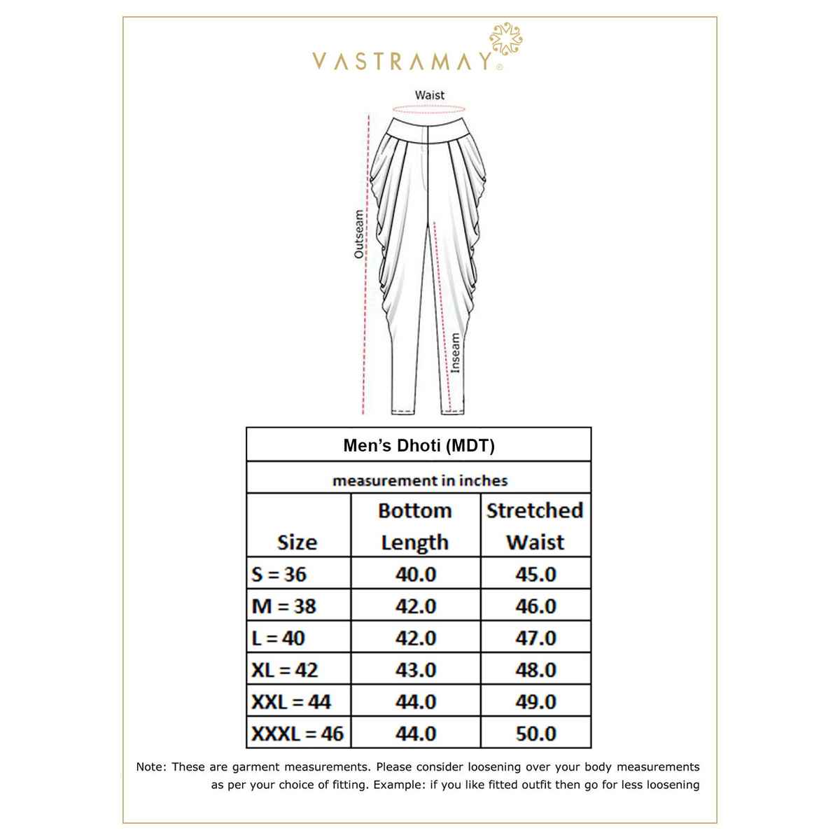 Vastramay Men's Traditional Dhoti | White - S
